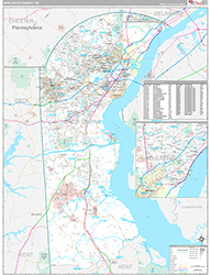 New Castle County Wall Map Premium Style 2026